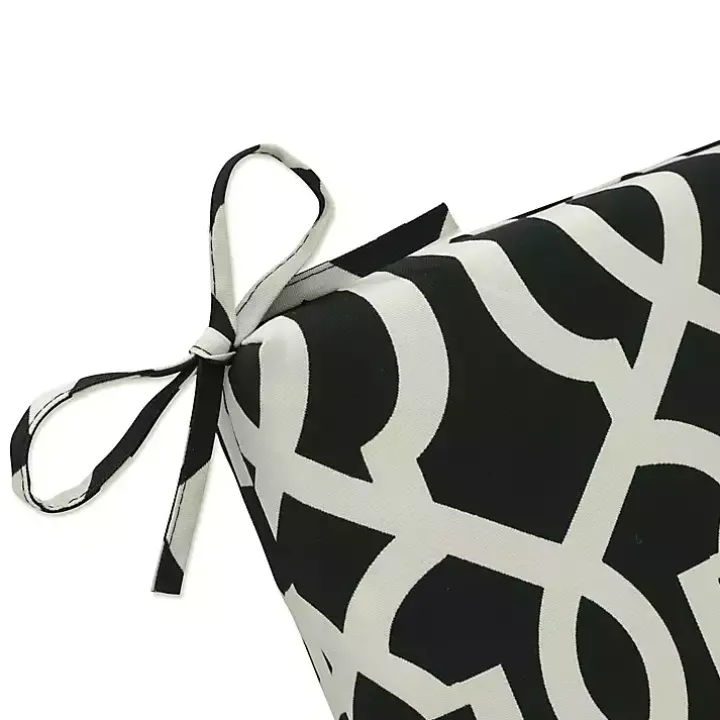 Black New Geometric Outdoor Chaise Cushion