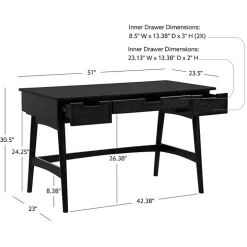 Black Rattan Ryker Desk