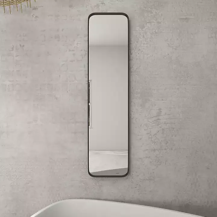 Black Rectangle Beveled Wall Mirror