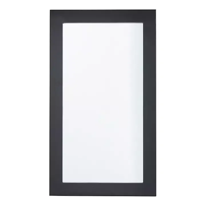 Black Rectangular Wood Wall Mirror, 24x42 in.