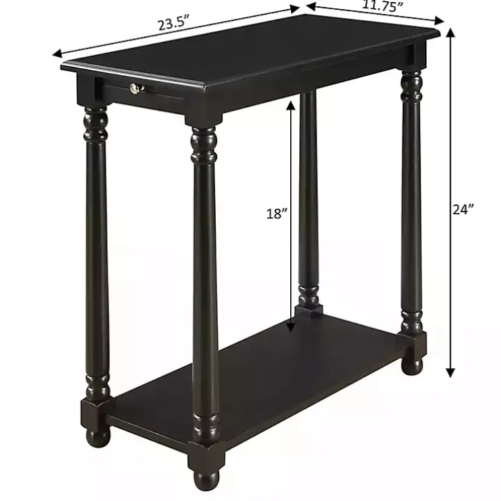 Black Regent Wood Accent Table