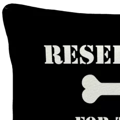 Black Reserved for the Dog Outdoor Pillow