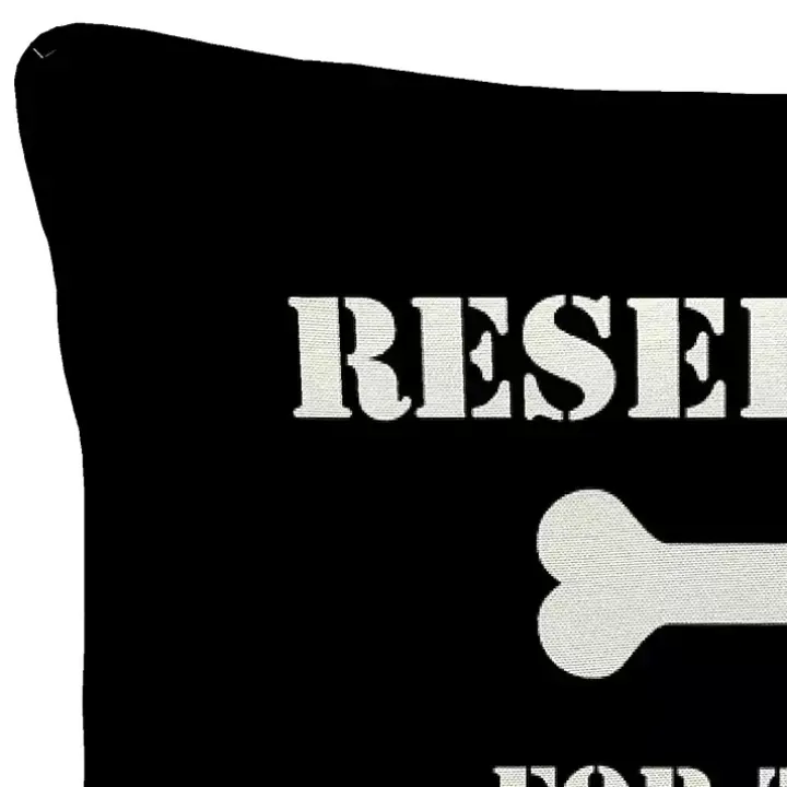 Black Reserved for the Dog Outdoor Pillow