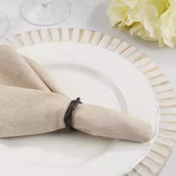 Black Resin Twisted Napkin Rings, Set of 4