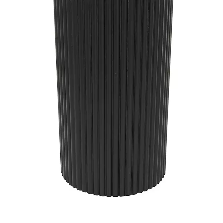 Black Ribbed Pillars Console Table