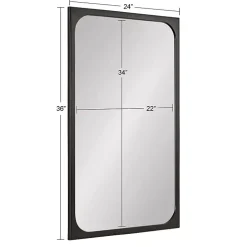 Black Rounded Rectangle Wall Mirror