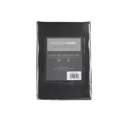 Black Satin Standard 2-pc. Pillow Case Set