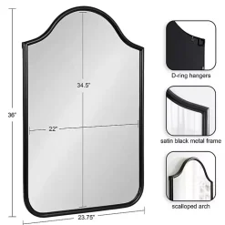 Black Scalloped Arch Fellows Wall Mirror