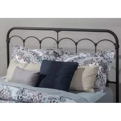 Black Scalloped Metal Josie King Headboard