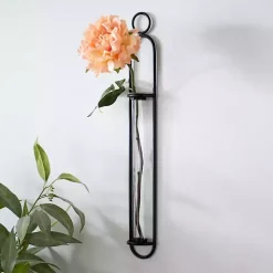 Black Singular Glass Wall Budvase