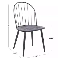 Black Spindle High Back Dining Chairs, Set of 2