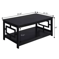 Black Square Cut-Out Sides Coffee Table