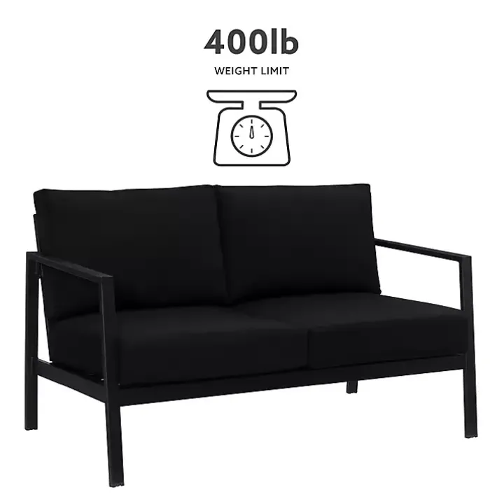 Black Sunbrella Cushions Holland Outdoor Loveseat