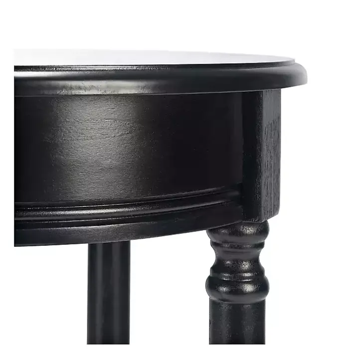 Black Tegan Round Accent Table