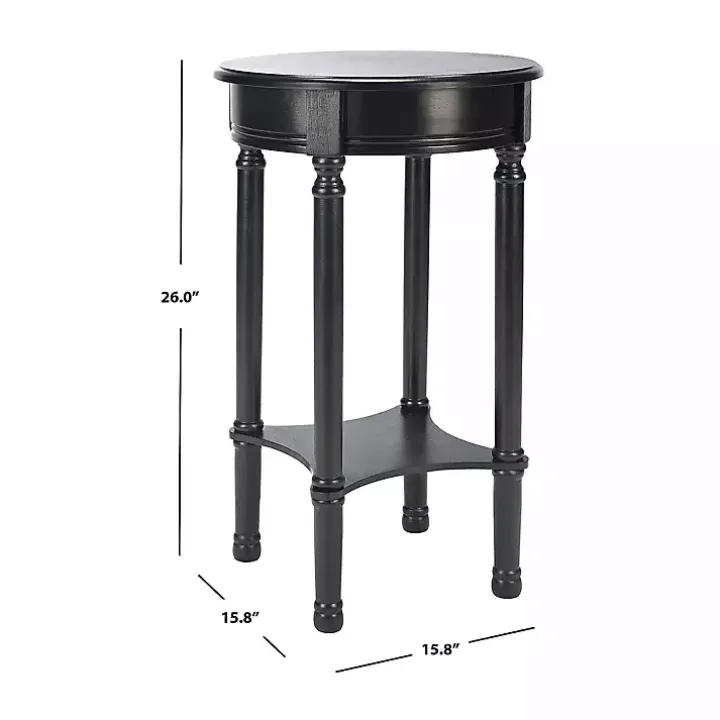 Black Tegan Round Accent Table