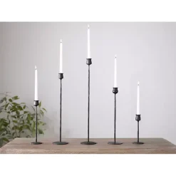 Black Textured Taper Candle Holder, 12 in.