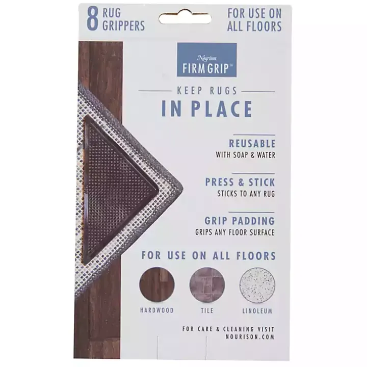 Black Triangle Rug Grippers, Set of 8