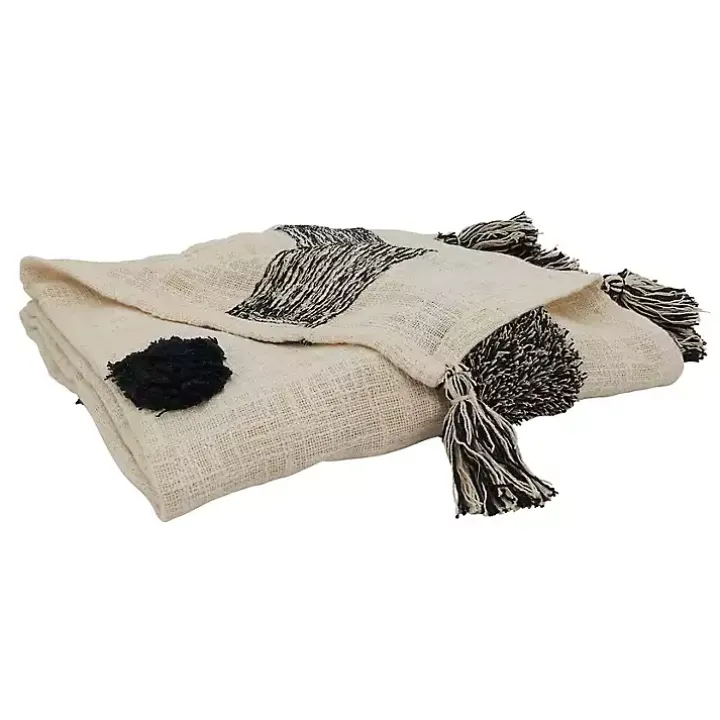Black Tufted Dot Throw Blanket