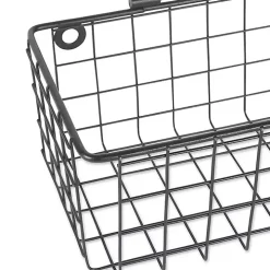 Black Wall Hanging Wire Baskets, Set of 2