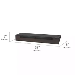 Black Wedge Wood Large Floating Shelf
