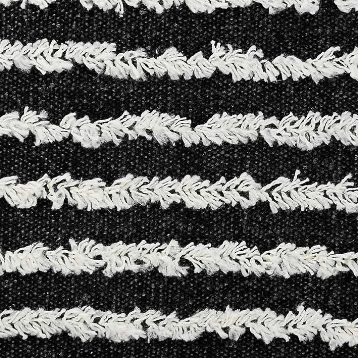 Black Wispy Ways Tufted Stripe Lumbar Pillow