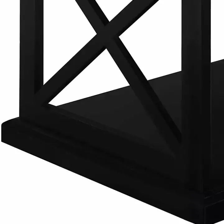 Black Wood Double X Sides Coffee Table