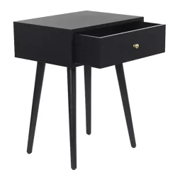 Black Wood 1-Drawer Arthur Accent Table