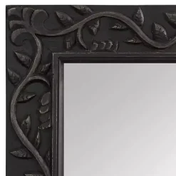 Black Wood Ornate Carved Wall Mirror