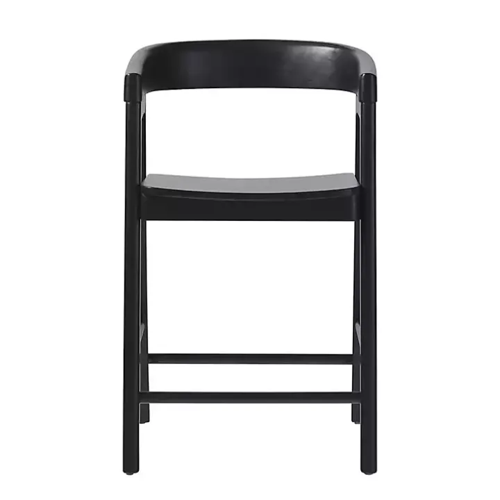 Black Wood Rounded Modern Counter Stool