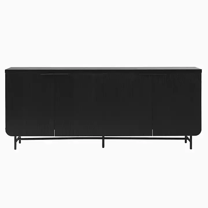 Black Wood Scandinavian 4-Door Sideboard