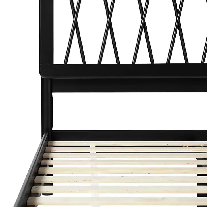 Black Wood Spindle Headboard Full Bed