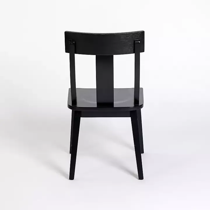 Black Wood T-Back Dining Chair
