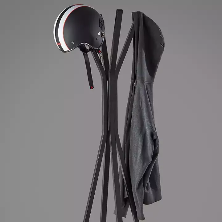 Black Wooden Tripod Leg Coat Rack