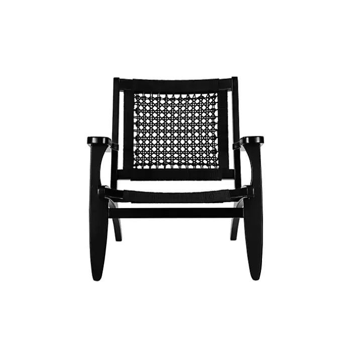Black Woven Rope Accent Chair