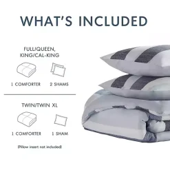 Blake Blue Stripe 3-pc. Full/Queen Comforter Set