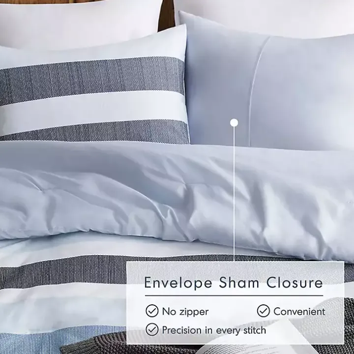Blake Blue Stripe 3-pc. King Comforter Set