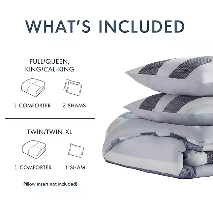 Blake Blue Stripe 3-pc. King Comforter Set