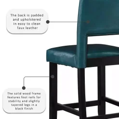 Blakely Blue Seat Counter Stool with Black Base