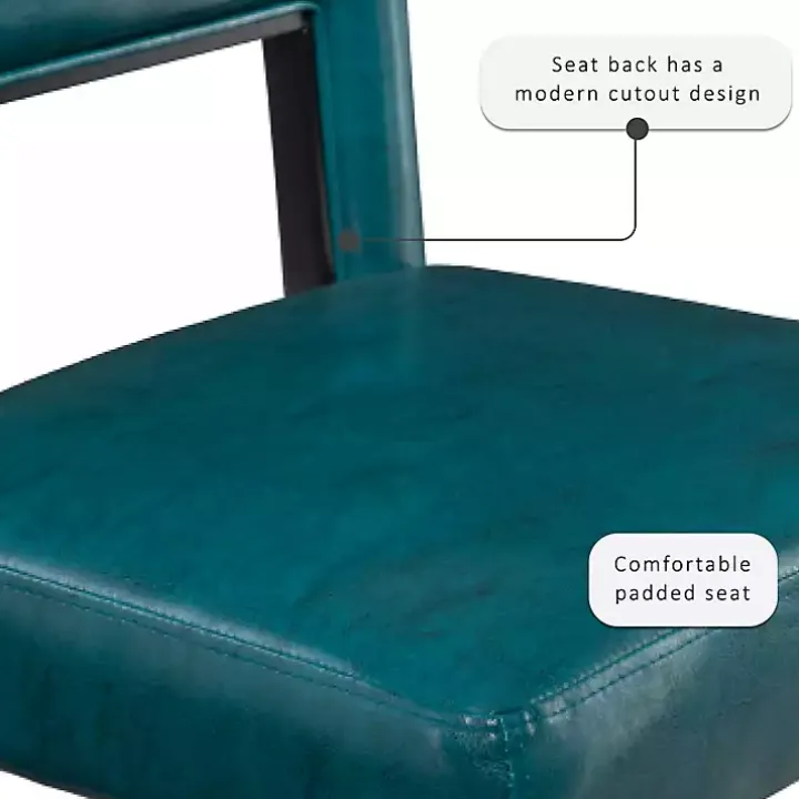 Blakely Blue Seat Counter Stool with Black Base