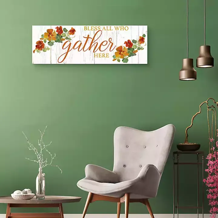 Bless All Who Gather Here Fall Canvas Art Print