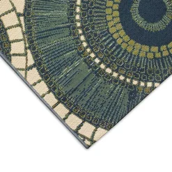 Blue & Green Circles Indoor/Outdoor Rug, 2x3