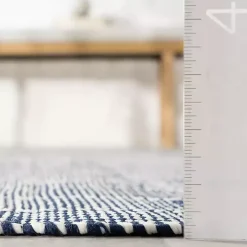 Blue & Ivory Checkered Indoor/Outdoor Rug, 6x9