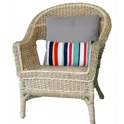 Blue & Red Lamontage Stripe Outdoor Throw Pillow