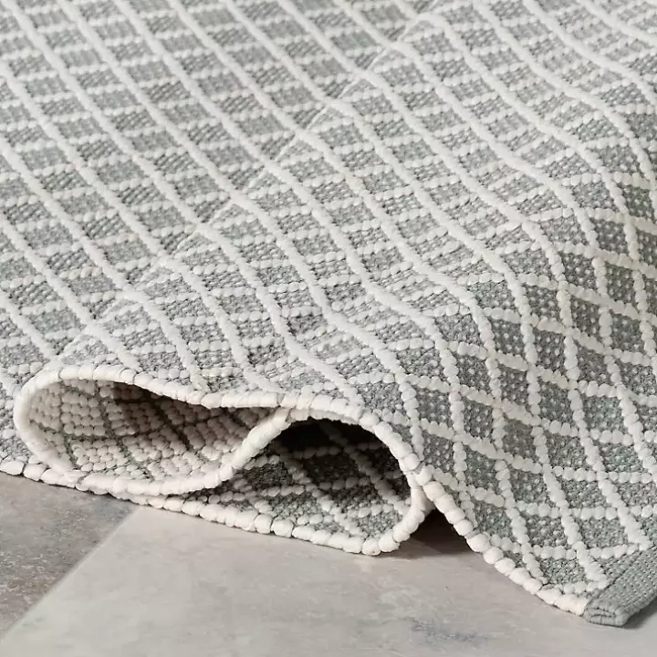 Blue & White Trellis Indoor/Outdoor Rug, 5x8