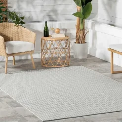 Blue & White Trellis Indoor/Outdoor Runner, 3x8