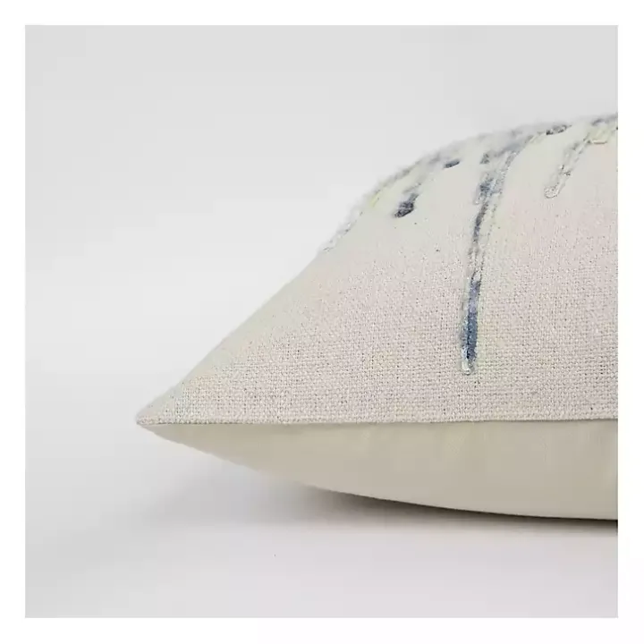 Blue Abstract Dripping Pillow