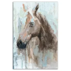 Blue Abstract Horse Canvas Art Print