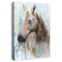 Blue Abstract Horse Canvas Art Print