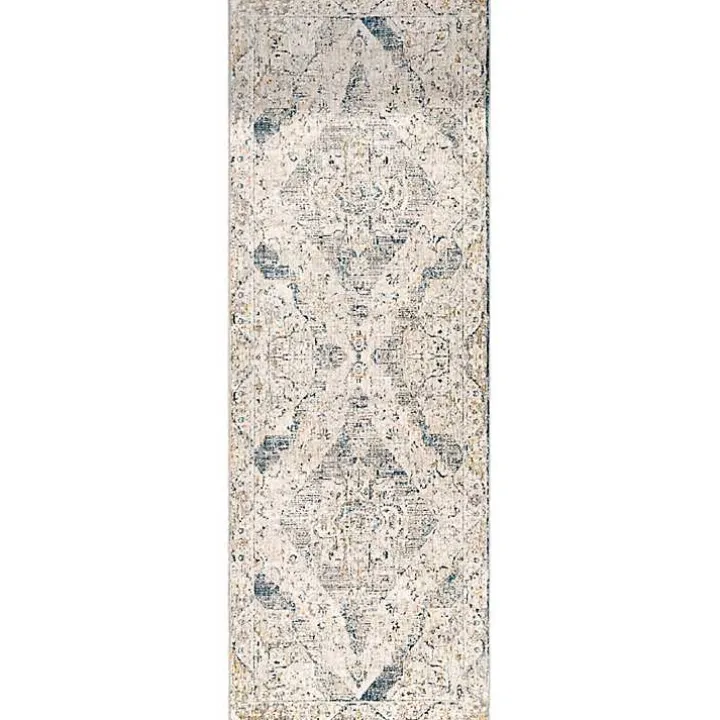 Blue Abstract Medallion Runner