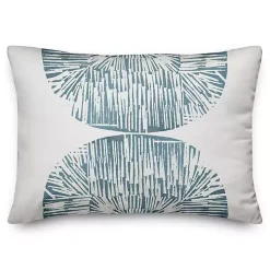 Blue Abstract Shell Outdoor Lumbar Pillow
